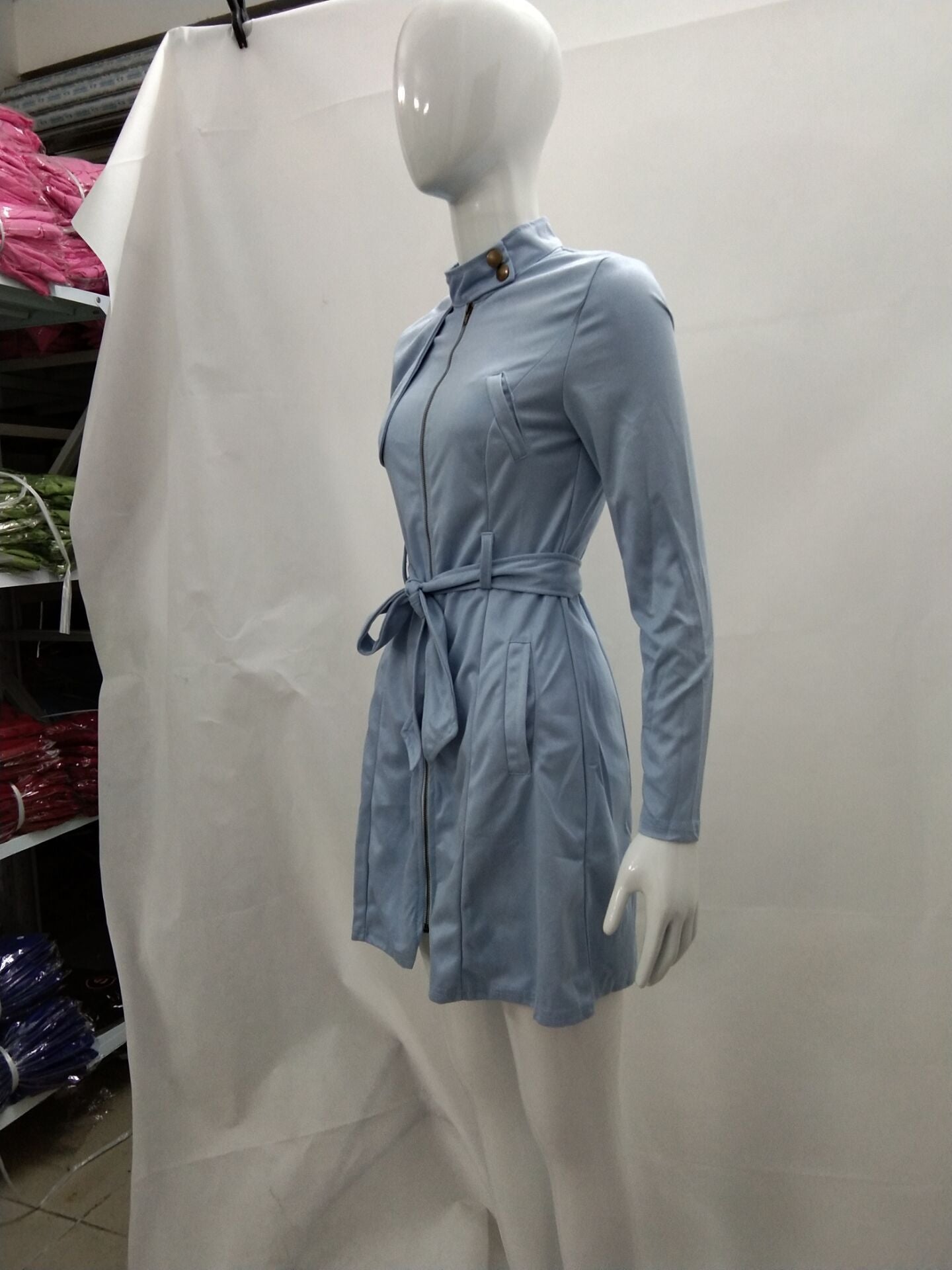 Deerskin velvet trench coat - Sophinity