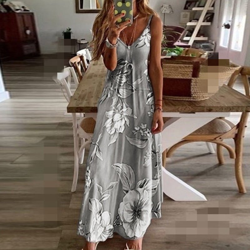 Summer Sexy Low - cut Floral Sling Dress - Sophinity