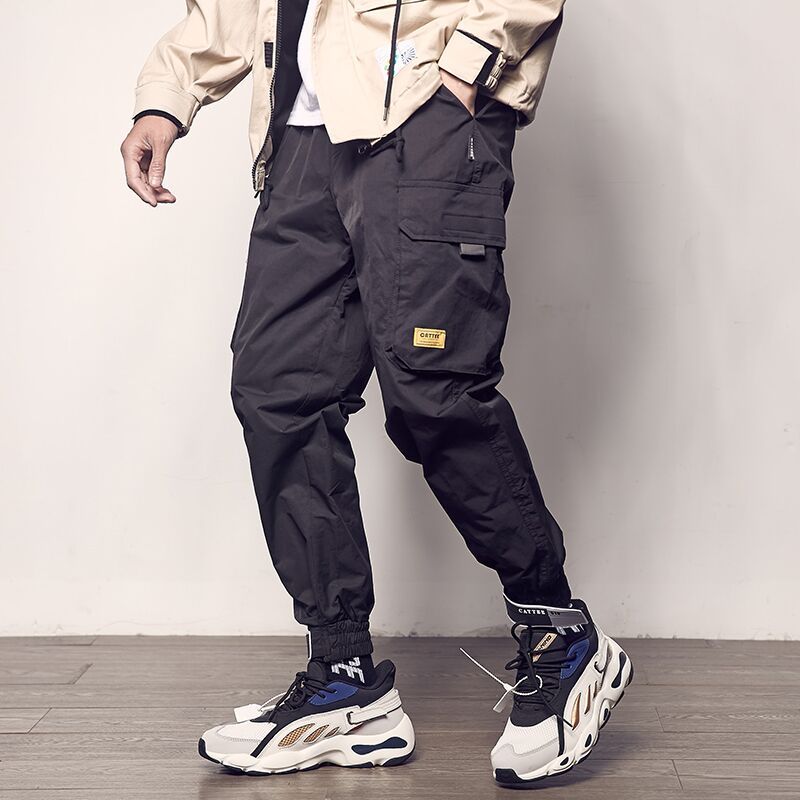 Loose casual cargo pants with velcro straps - Sophinity