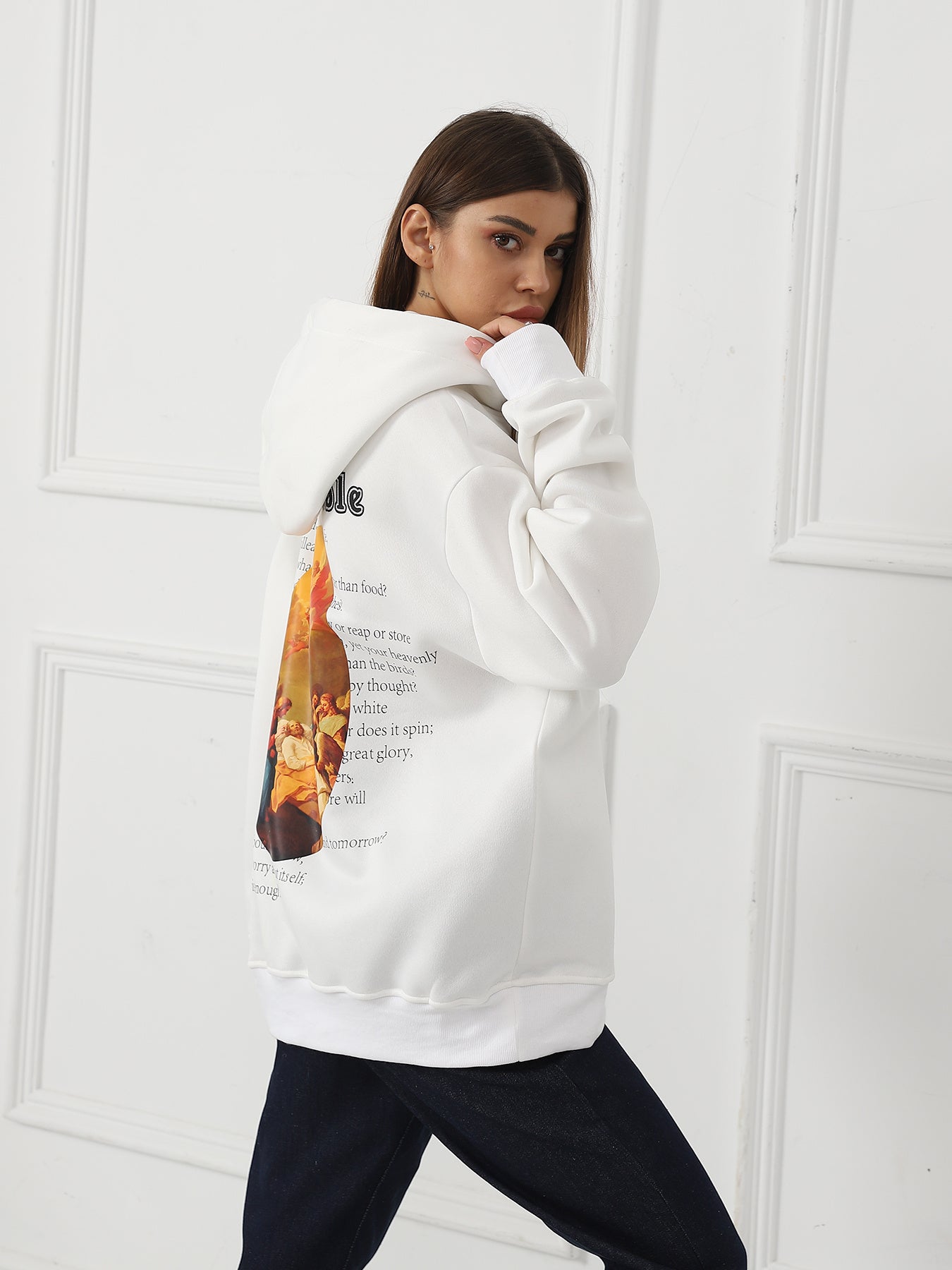 Women's Fashionable Casual Printed Long Sleeved Sweatshirt - Sophinity