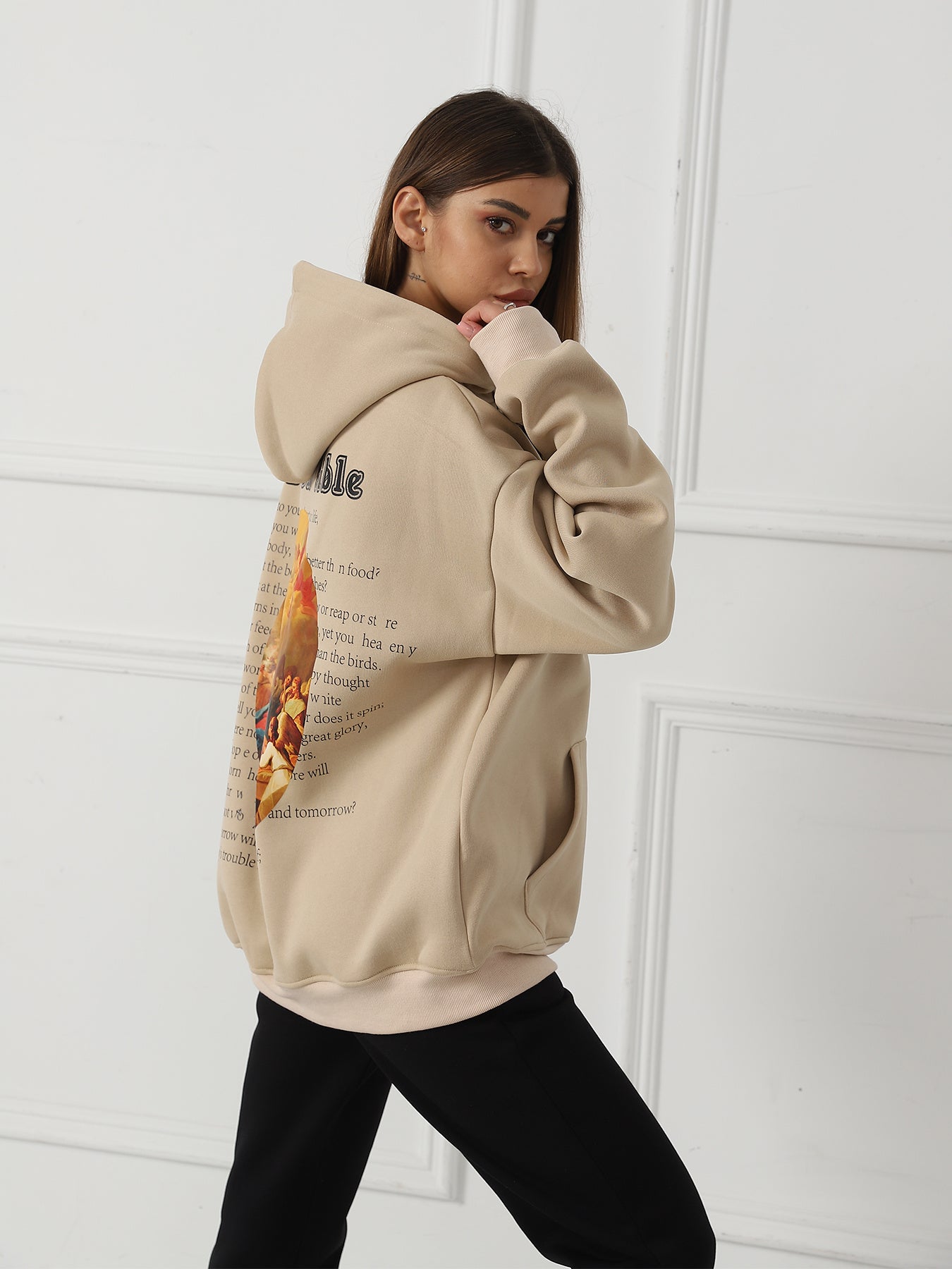 Women's Fashionable Casual Printed Long Sleeved Sweatshirt - Sophinity