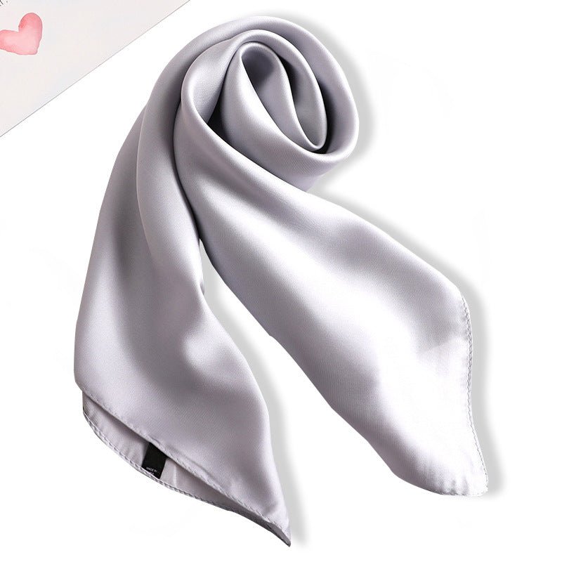 Simple Solid Color Silk - like Hair - tied Scarf - Sophinity
