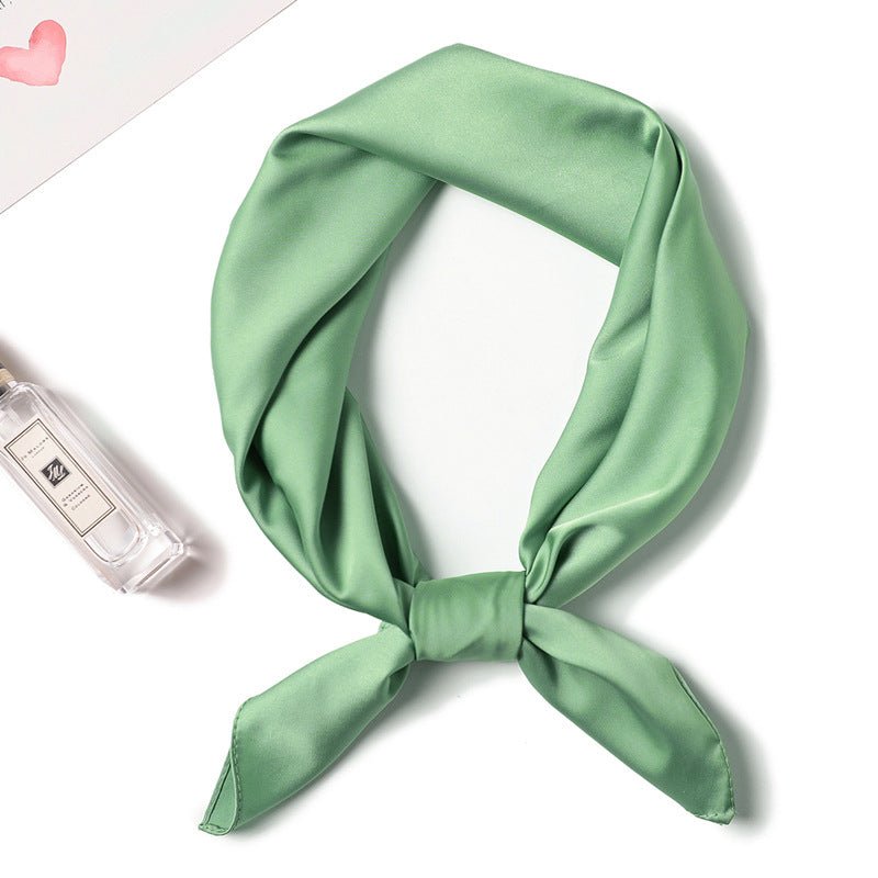 Simple Solid Color Silk - like Hair - tied Scarf - Sophinity