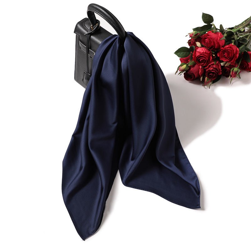 Simple Solid Color Silk - like Hair - tied Scarf - Sophinity