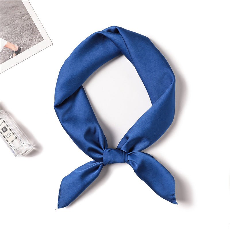 Simple Solid Color Silk - like Hair - tied Scarf - Sophinity