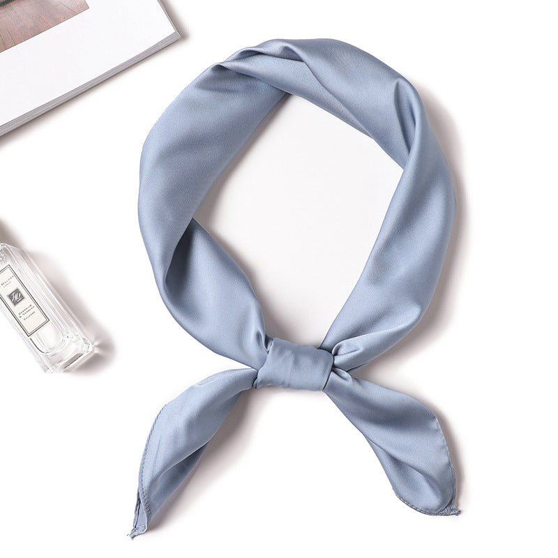 Simple Solid Color Silk - like Hair - tied Scarf - Sophinity