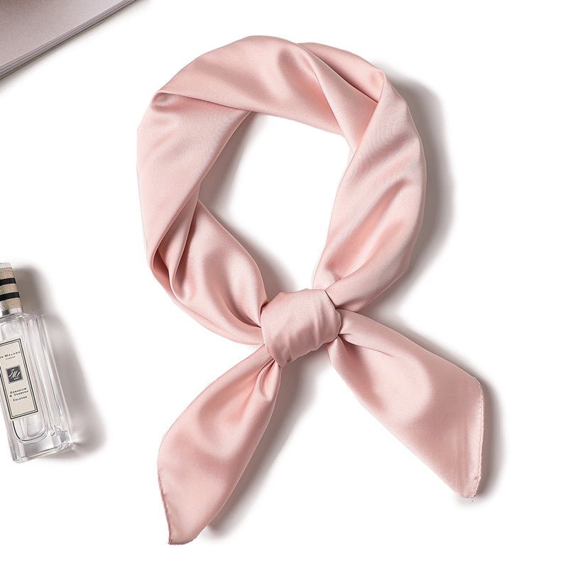Simple Solid Color Silk - like Hair - tied Scarf - Sophinity