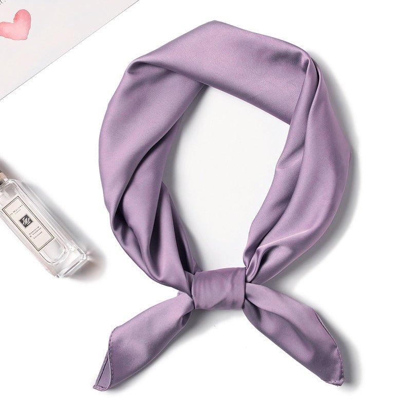 Simple Solid Color Silk - like Hair - tied Scarf - Sophinity
