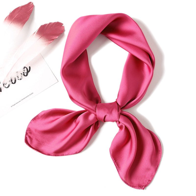 Simple Solid Color Silk - like Hair - tied Scarf - Sophinity
