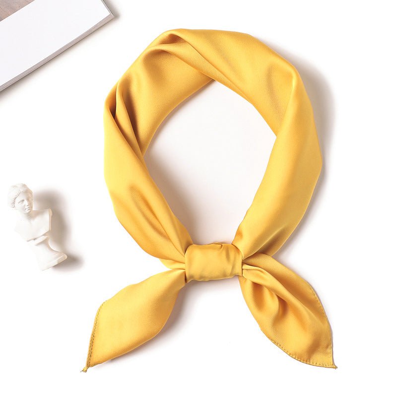 Simple Solid Color Silk - like Hair - tied Scarf - Sophinity