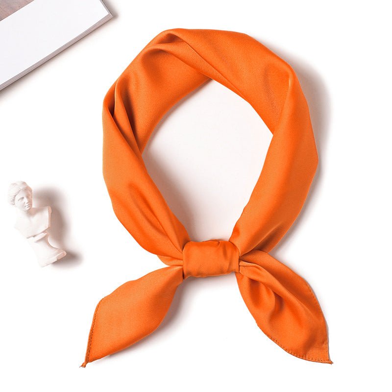 Simple Solid Color Silk - like Hair - tied Scarf - Sophinity