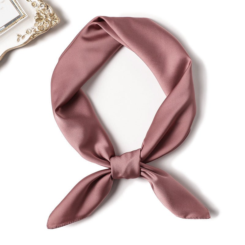 Simple Solid Color Silk - like Hair - tied Scarf - Sophinity