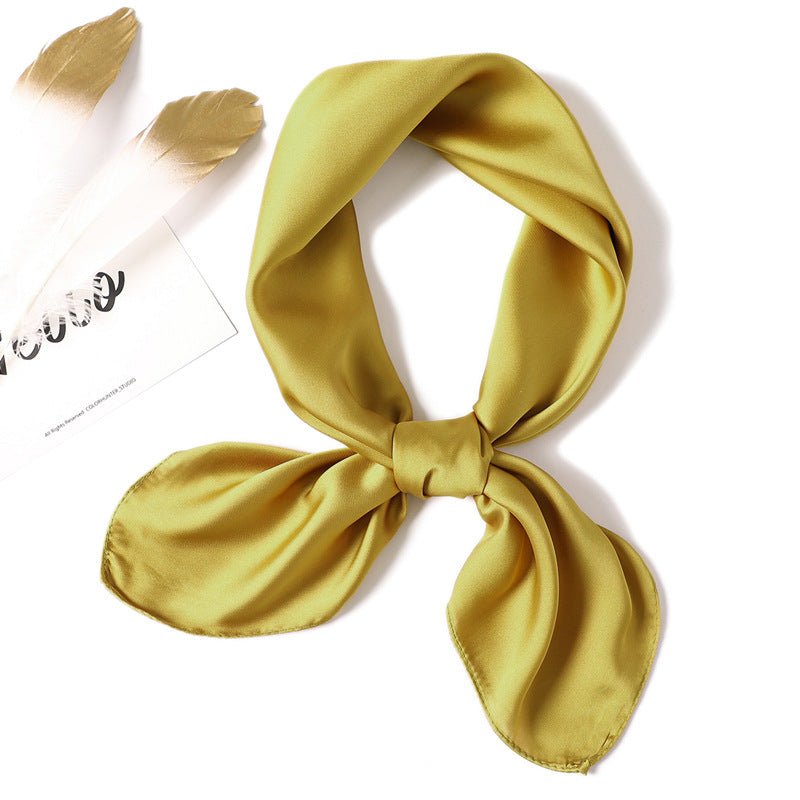 Simple Solid Color Silk - like Hair - tied Scarf - Sophinity