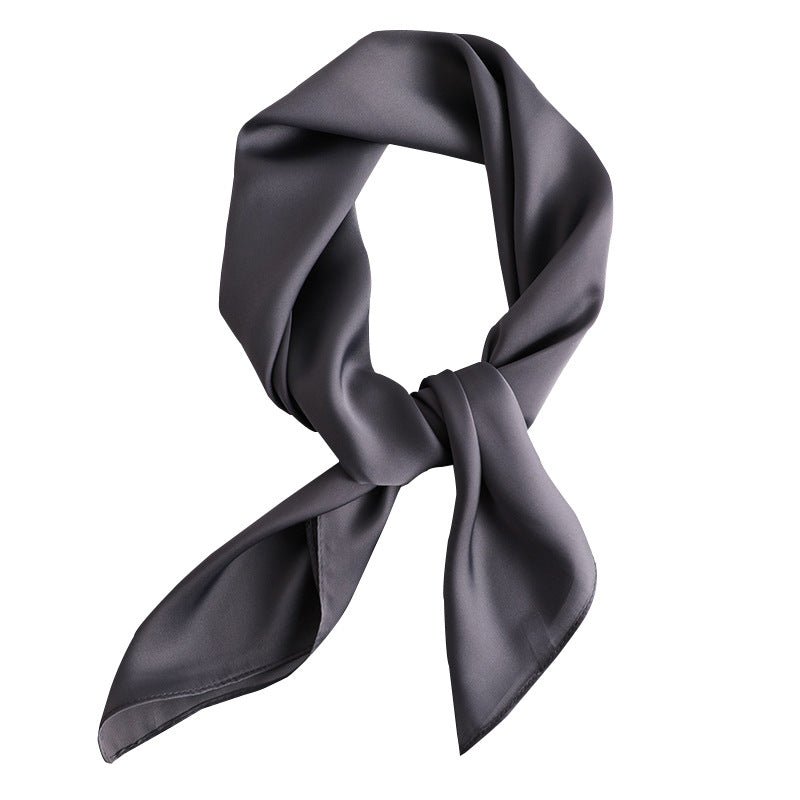 Simple Solid Color Silk - like Hair - tied Scarf - Sophinity