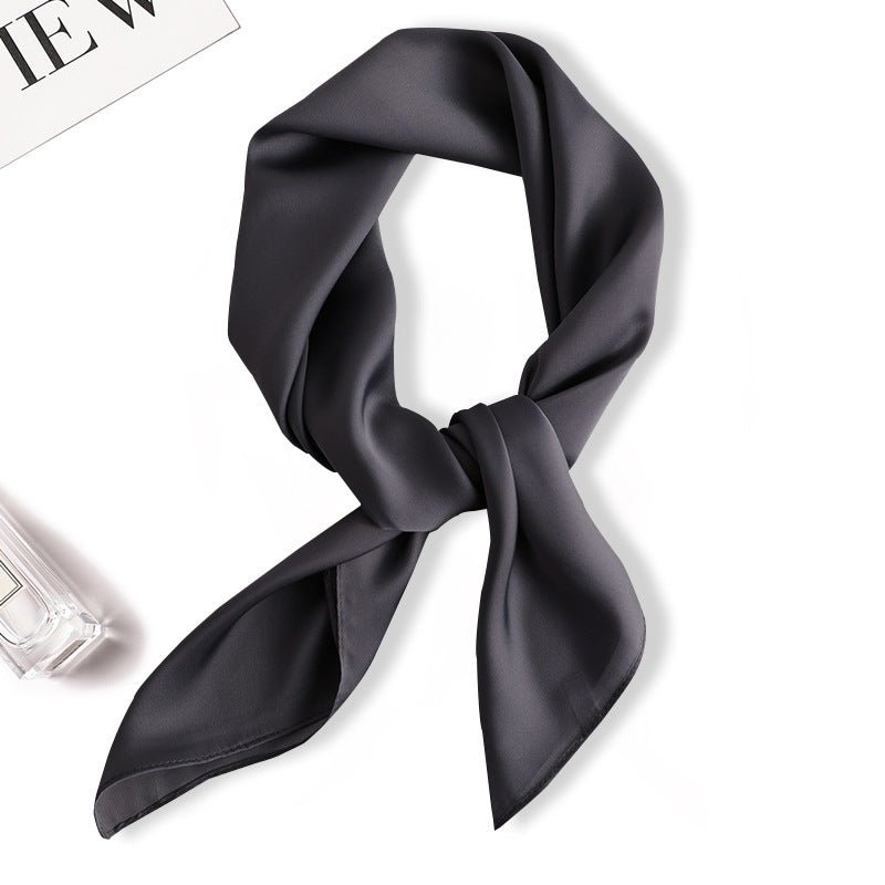 Simple Solid Color Silk - like Hair - tied Scarf - Sophinity