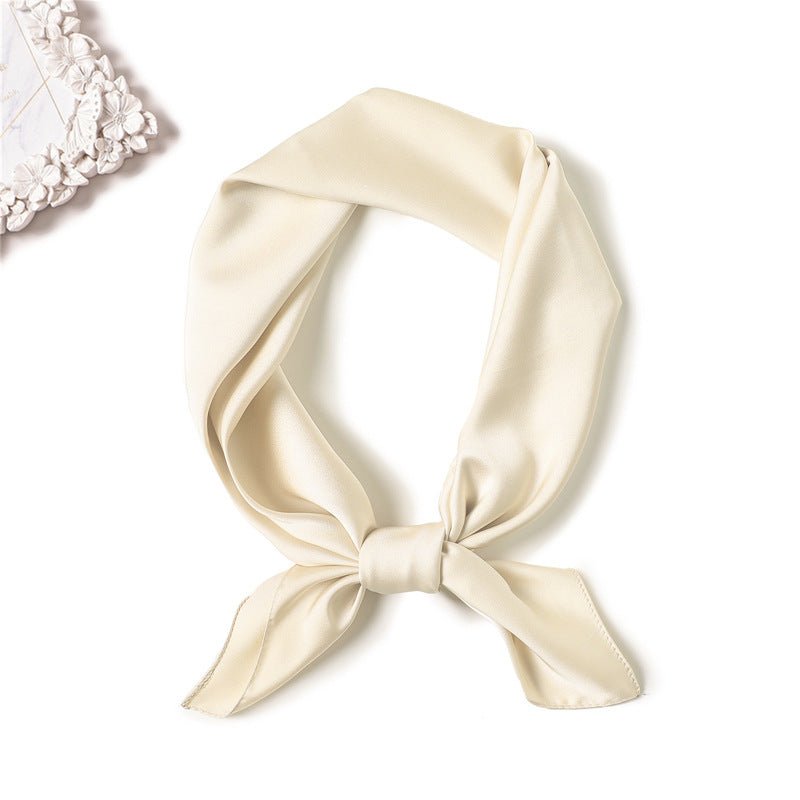 Simple Solid Color Silk - like Hair - tied Scarf - Sophinity