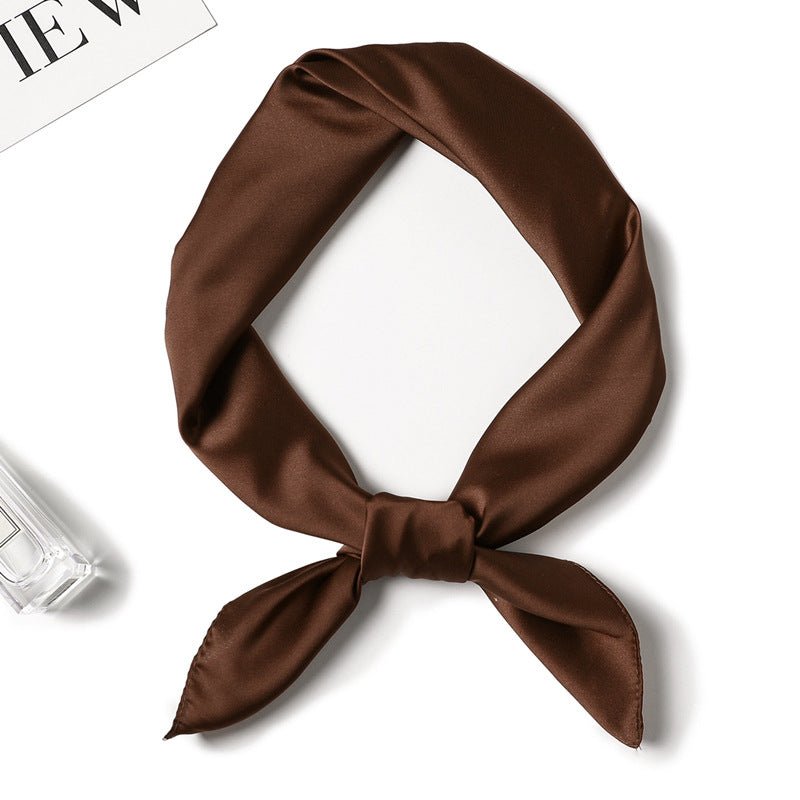 Simple Solid Color Silk - like Hair - tied Scarf - Sophinity