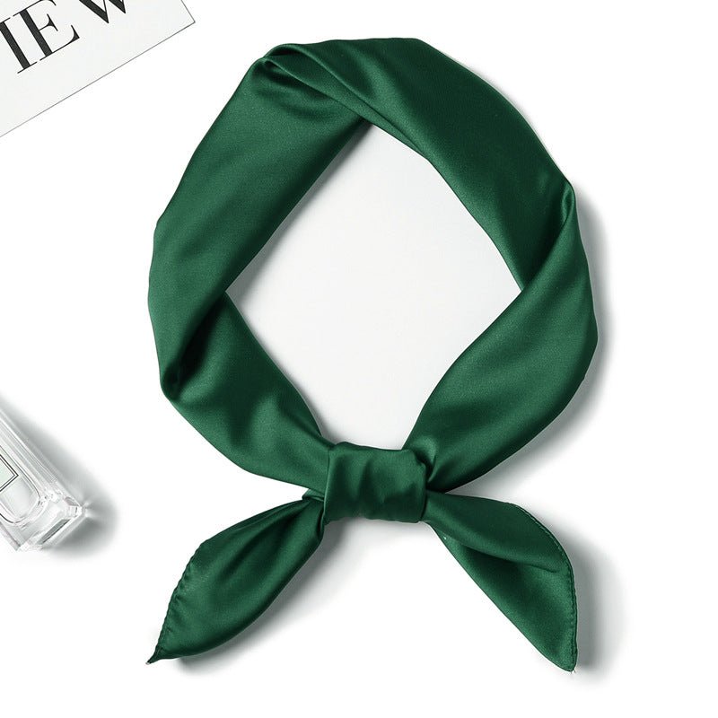 Simple Solid Color Silk - like Hair - tied Scarf - Sophinity