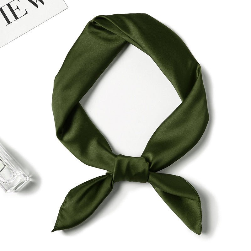 Simple Solid Color Silk - like Hair - tied Scarf - Sophinity