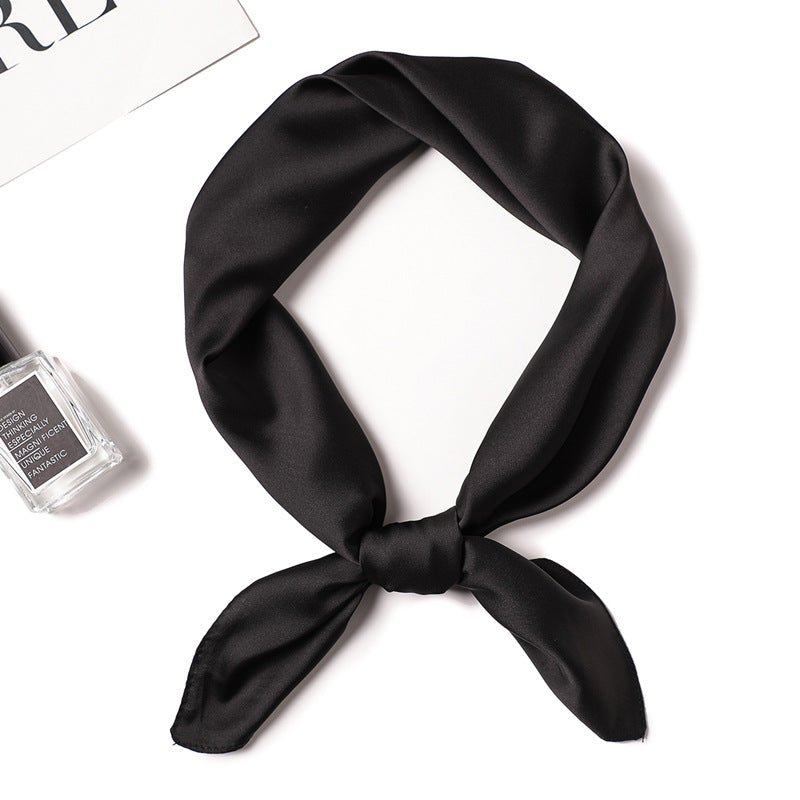 Simple Solid Color Silk - like Hair - tied Scarf - Sophinity