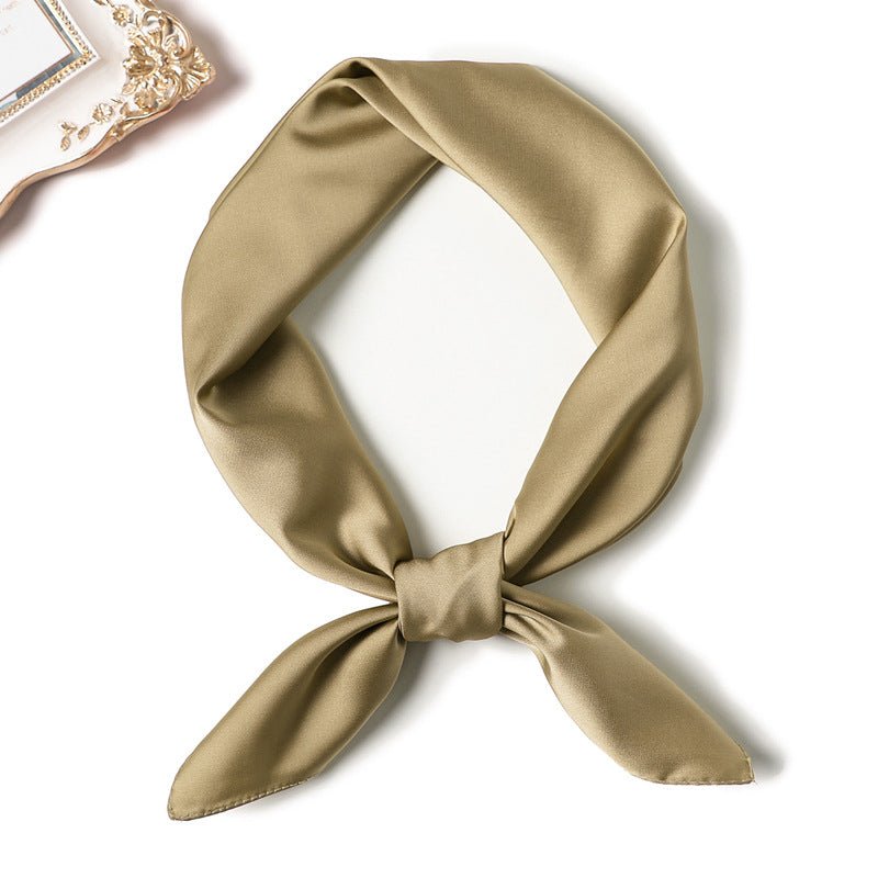 Simple Solid Color Silk - like Hair - tied Scarf - Sophinity