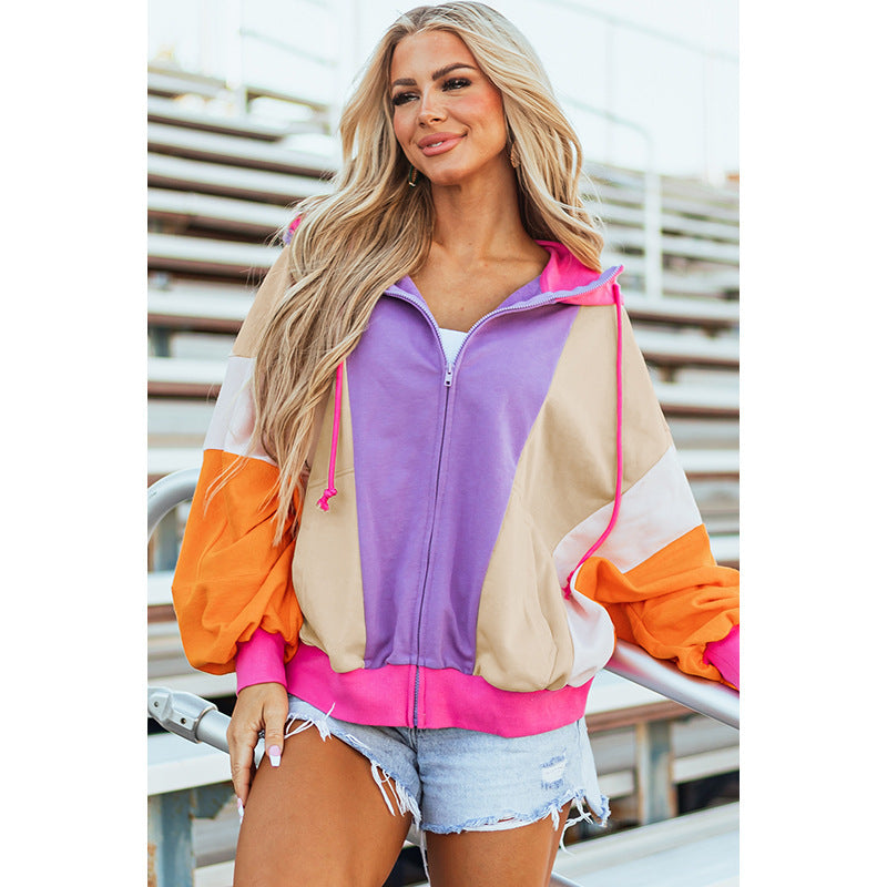 Dopamine Color Hooded Coat Sweatshirt Women - Sophinity