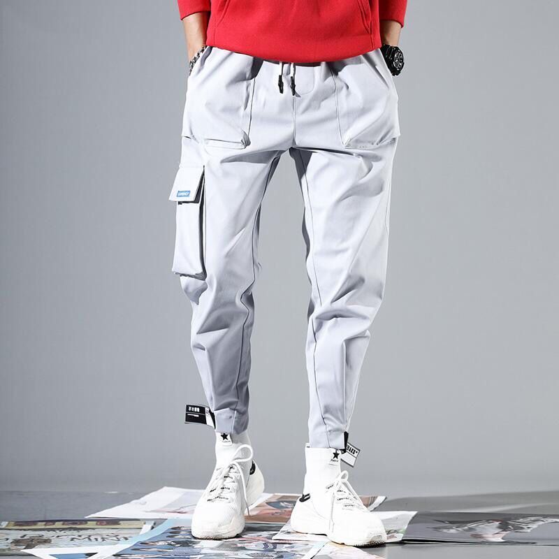 Loose casual cargo pants with velcro straps - Sophinity