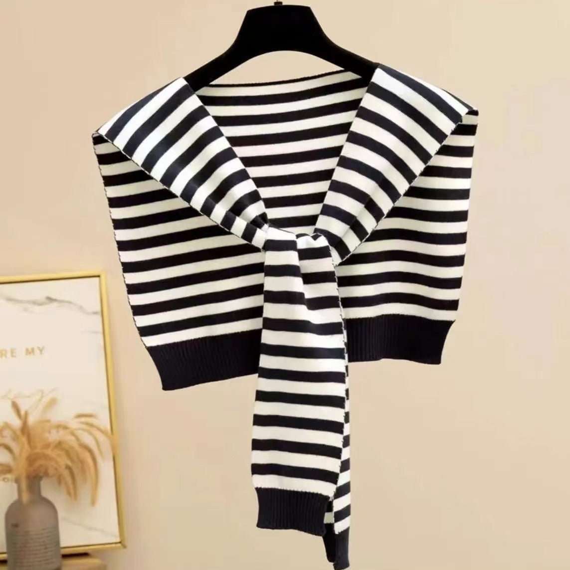 Knitted Striped Shawl Outer Match High - end - Sophinity