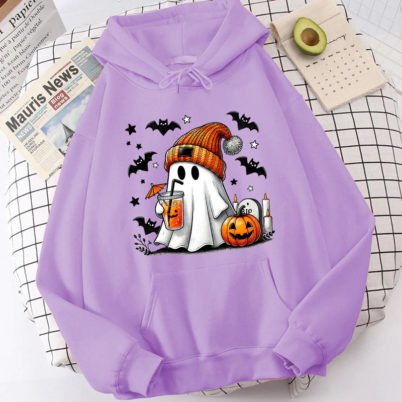 Halloween Ghost Pumpkin Bat Hoodies For Women Fashion Hooded - Sophinity