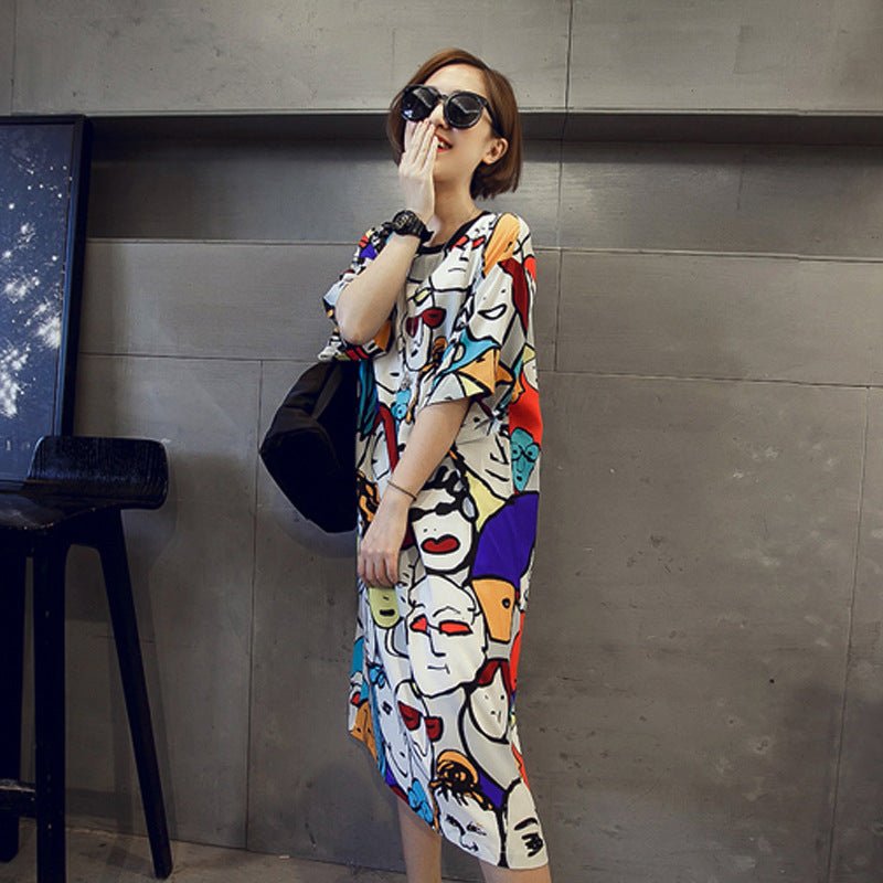 Summer Loose Slimming Plus Size Nightdress Mid - length - Sophinity