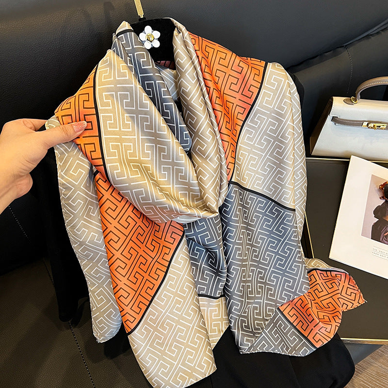 Elegant Emulation Silk Scarf Women's Spring And Summer Sun Protection Long - Sophinity