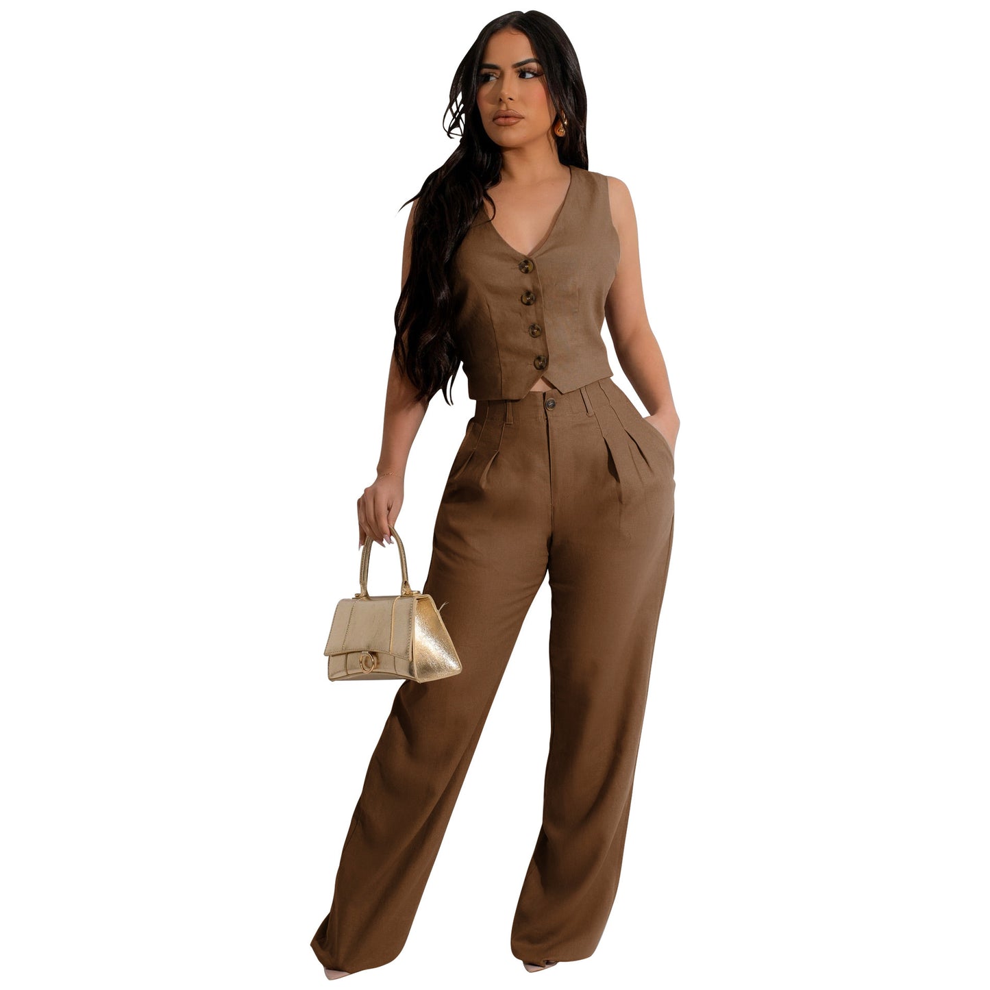 Two - piece Set Vest Jacket Suit Office OL Commuting Summer - Sophinity