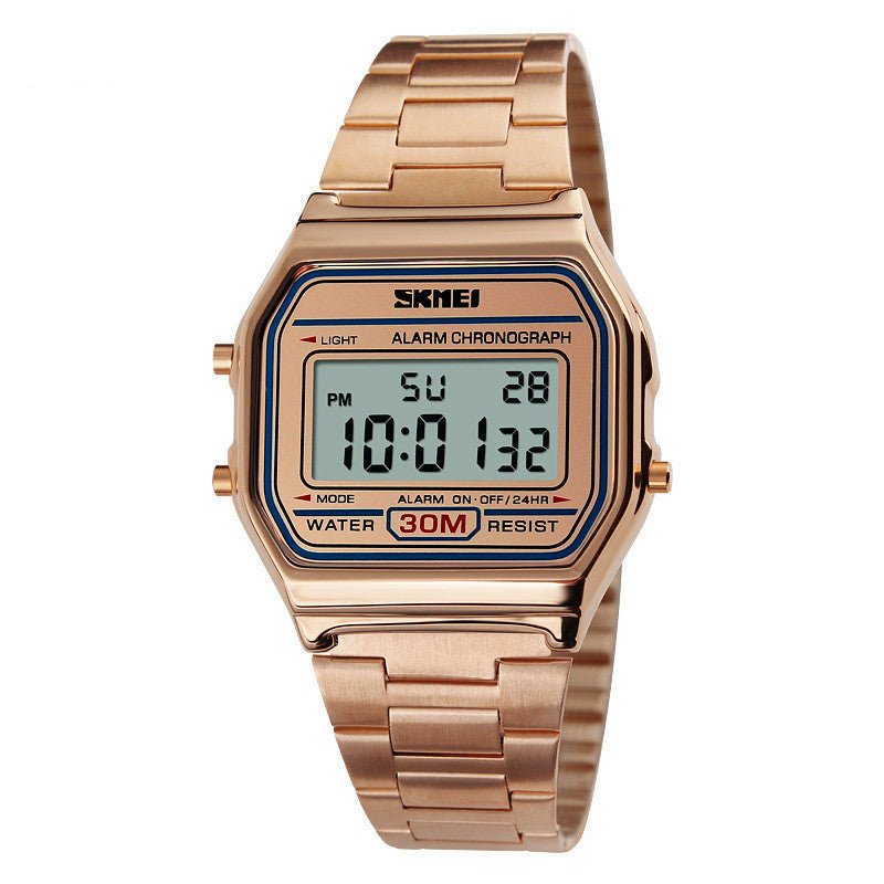 Mens Retro Electronic Watch Steel Band Lightweight Watch - Sophinity