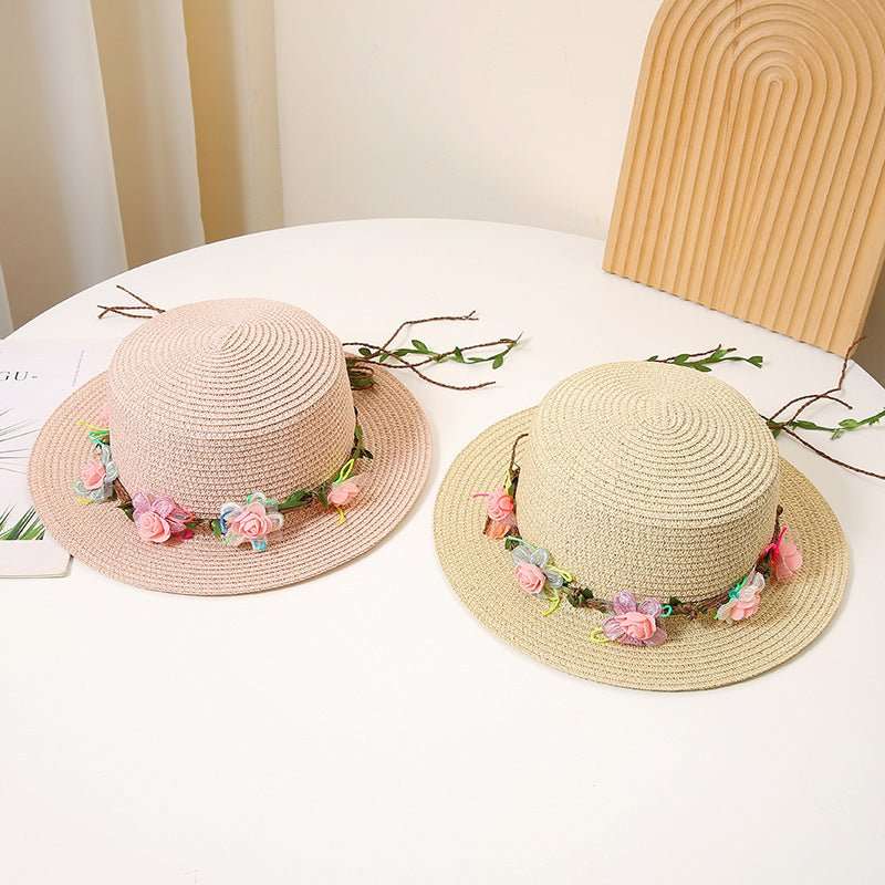 Women's Flat Straw Hat Sun Protection Hat Sun - proof Western Style Beach Hat - Sophinity