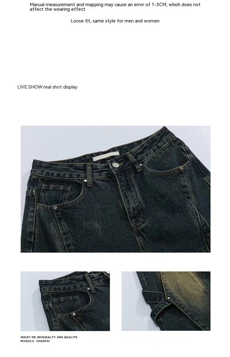 High Street Vibe Vintage Heavy Industry Worn Looking Washed - out Jeans Men - Sophinity