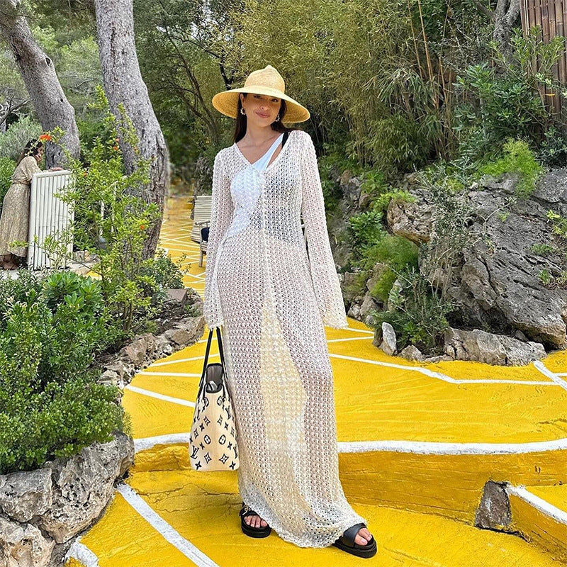 Women's Beach Cover-up Vacation Long Dress Sun-protective Clothing - Sophinity