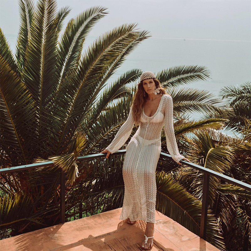 Women's Beach Cover-up Vacation Long Dress Sun-protective Clothing - Sophinity