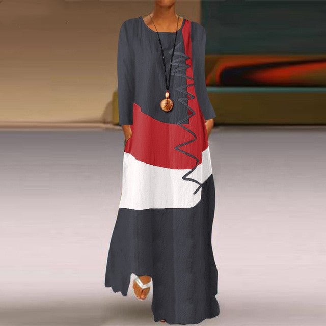 Vintage Maxi Dress Women's Summer Sundress Casual Sleeveless - Sophinity