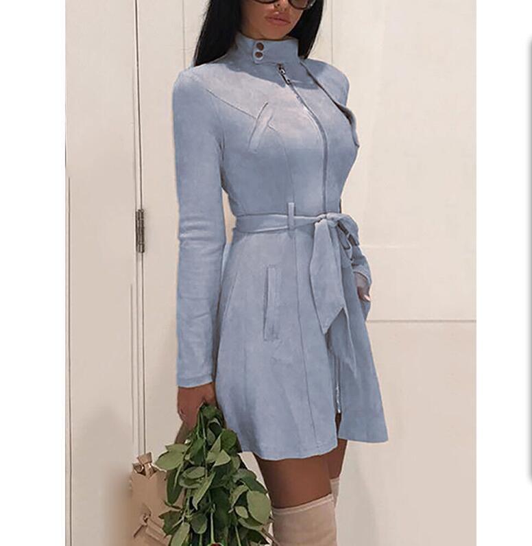 Deerskin velvet trench coat - Sophinity