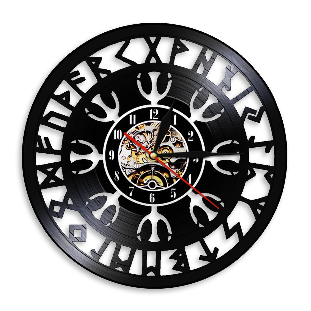 Ancient Text Charm Warrior Vinyl Record Clock Wall Clock - Sophinity