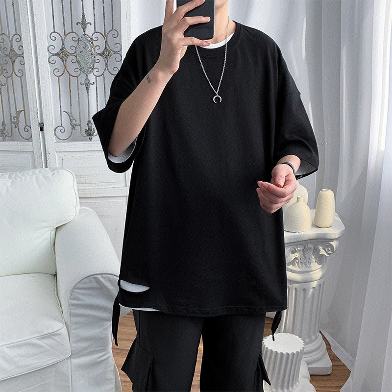 Round collar Solid color short sleeve - Sophinity
