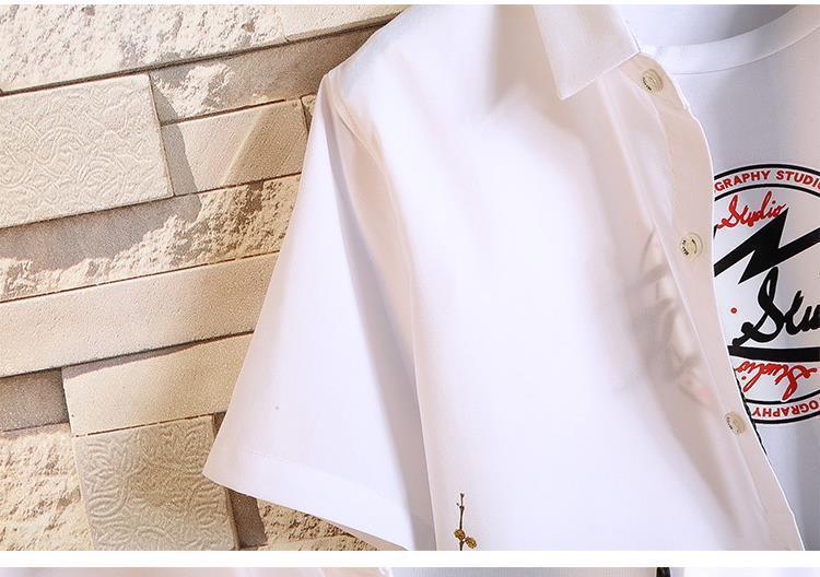 Printed Handsome Plus Size Loose Short Sleeves - Sophinity