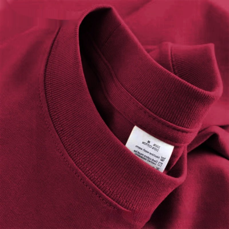 High Quality Cotton Heavy Loose Bottoming Shirt Casual Basic T-shirt Pure Cotton Retro Solid Color Round Neck Men's Short Sleeve - Sophinity