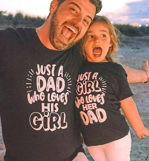 Just A Dad Who Loves His Girl Parent - child T-shirt - Sophinity