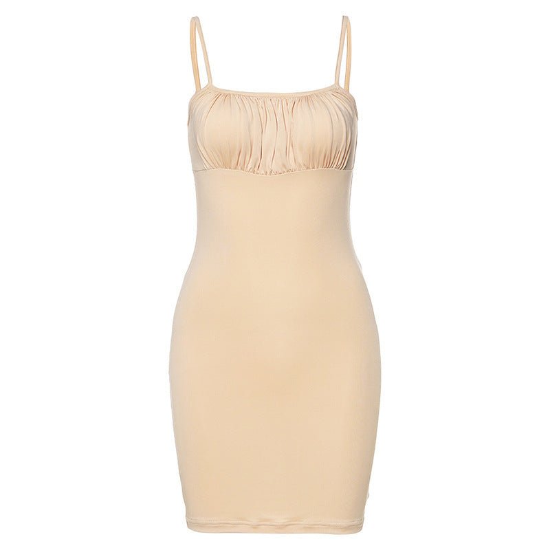 Pleated dress with suspenders - Sophinity