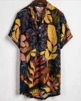 Slim shirt men contrast color printing shirt men - Sophinity