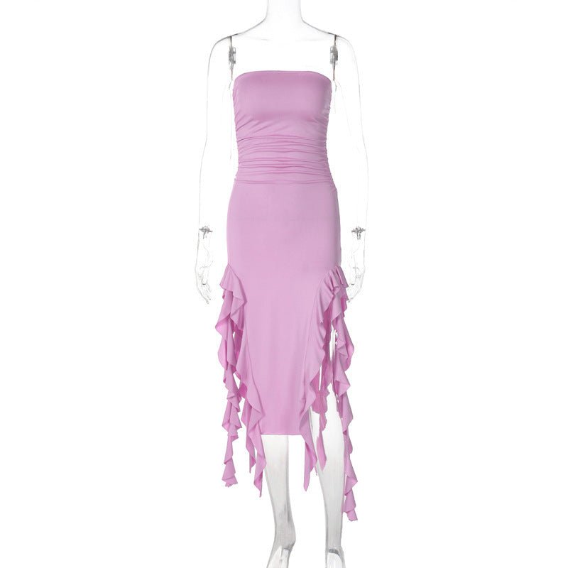 Fashion Trend Women's One Shoulder Tube Top Dress - Sophinity