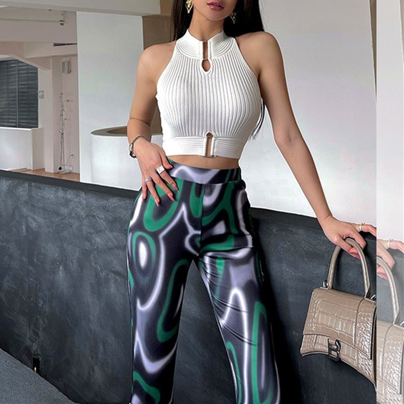 Halter Knitted Vest Women's Summer Outerwear Inner Bottoming Shirt Top - Sophinity