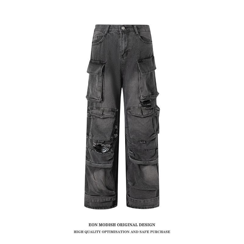 Women's New Cargo Pocket Denim Trousers - Sophinity