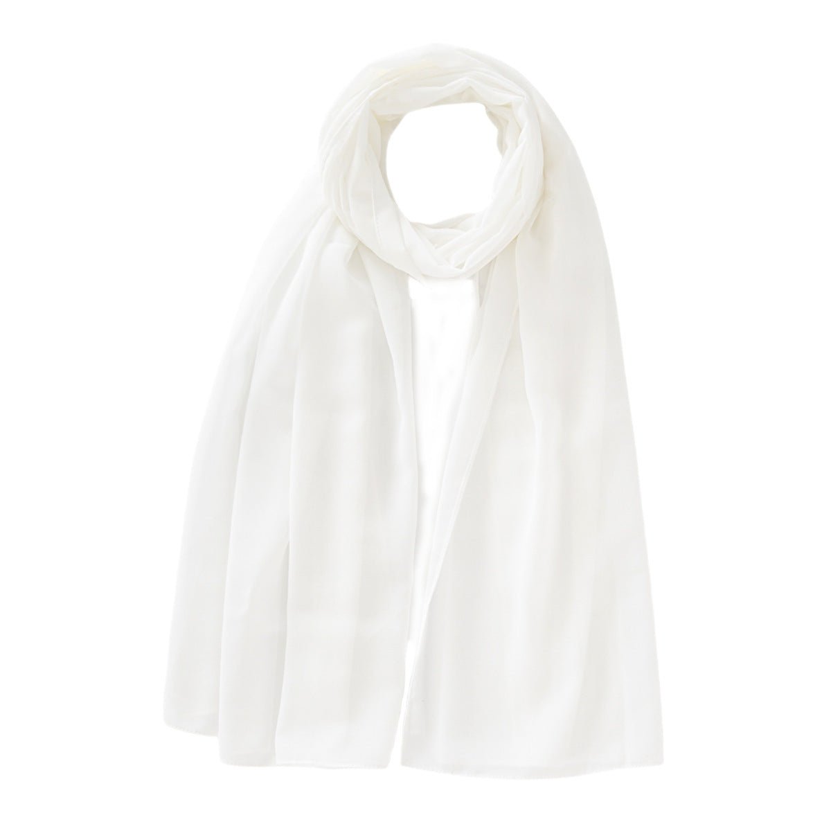 Women's Pure Color Pearl Chiffon Bubble Scarf Gauze Scarf - Sophinity